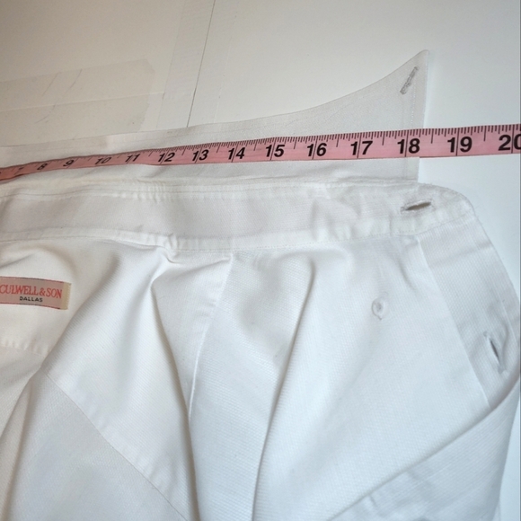 CULWELL & SON set Of 2 White Button Down Long Sleeve Shirts Size (18) - Picture 12 of 16
